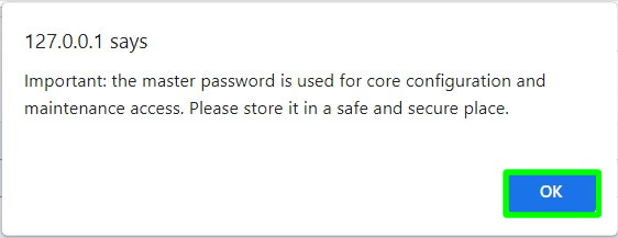 composr message about master password
