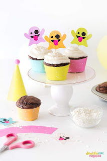 colorful halloween cupcake toppers