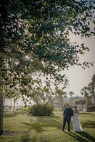 bride and groom at sanibel island wedding