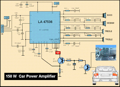 Schematic Power Amplifier LA47536