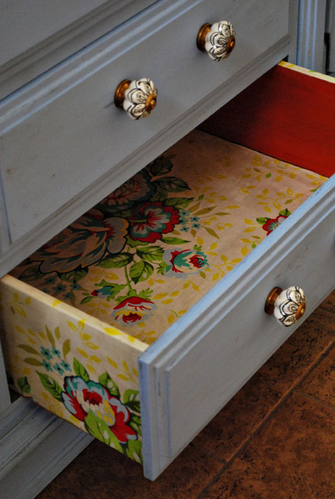 Decoupage Inside Drawers