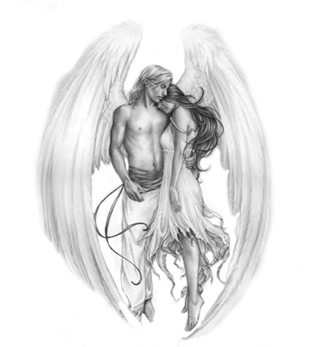 flying angel tattoo