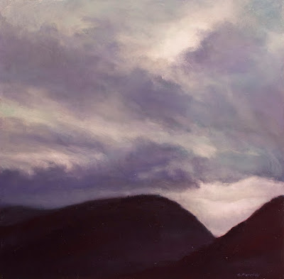 landscape painting by artist Colin Barclay of mountains near Gros Morne, Newfoundland