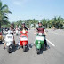 Peringati Hari Kartini , Pj Wali Kota Kediri Riding Vespa Bareng Puluhan Perempuan Komunitas Vespa Kediri