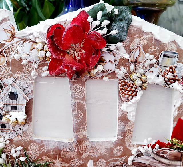 Mixed media Christmas photo frame by Lou Sims