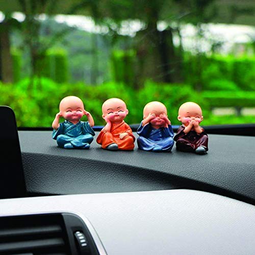 Colorful 4 Monks Buddha Figurines For Decoration