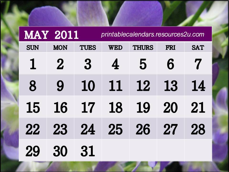 may calendar printable. 2011 may calendar printable.