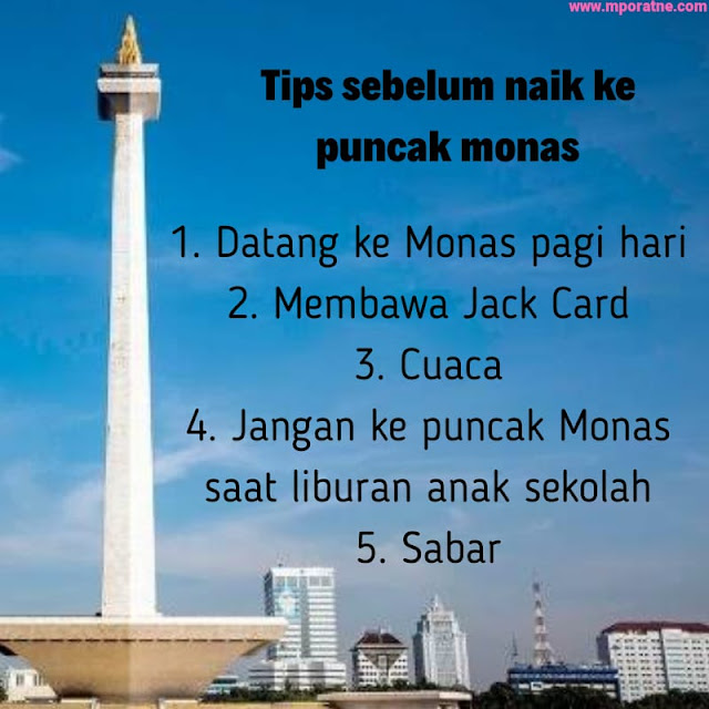 Tips sebelum naik ke monas