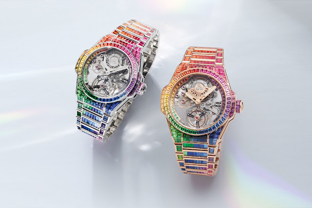 Hublot a lancé la nouvelle réplique de Hublot Tourbillon Rainbow King Gold