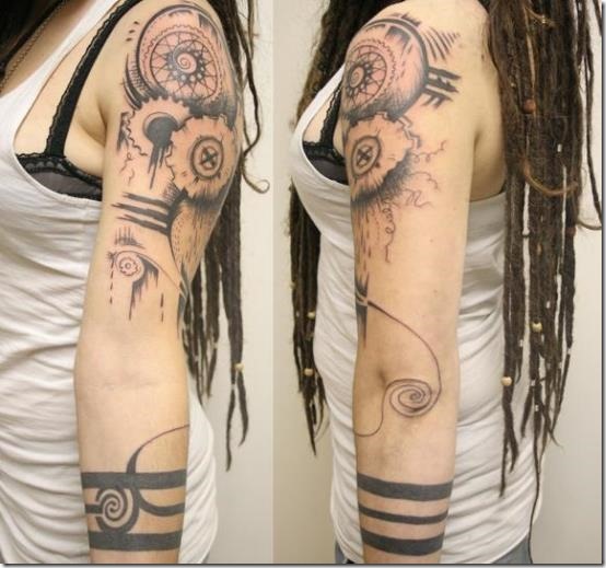 Steampunk-Sleeve-Tattoo-for-Women