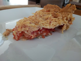 Slice of tomato pie from Honest & Truly recipe