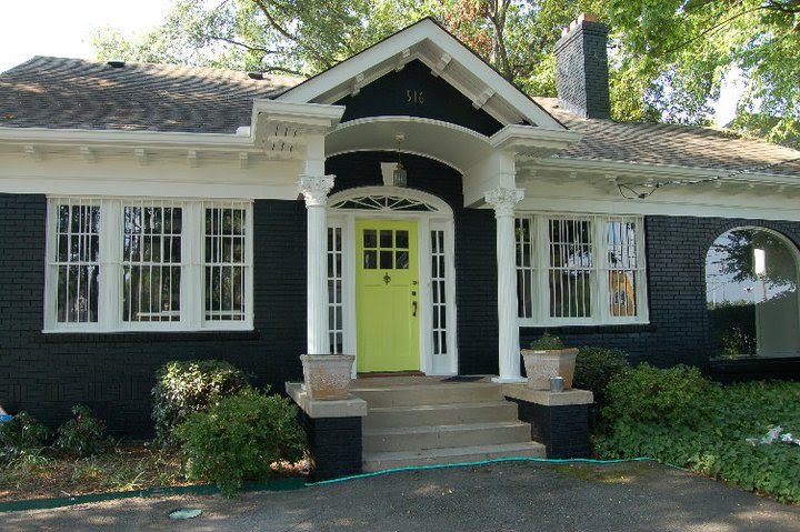 front door trim photos Green Yellow House with White Trim and Door | 720 x 479