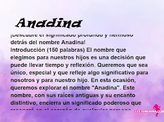 significado del nombre Anadina