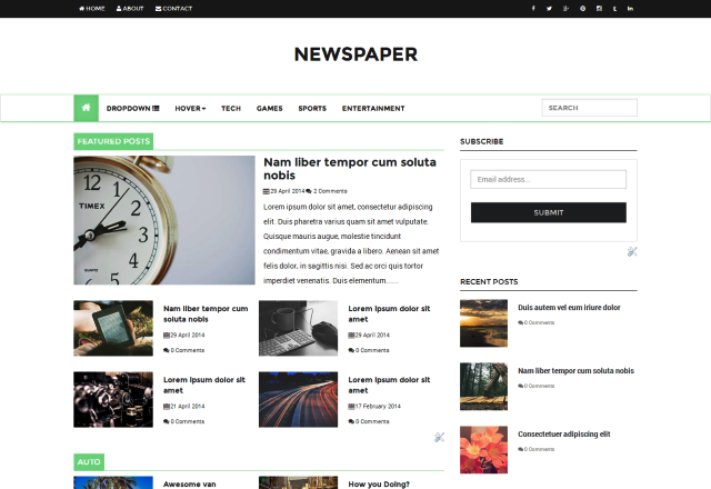 Newspaper Responsive Blogger Template