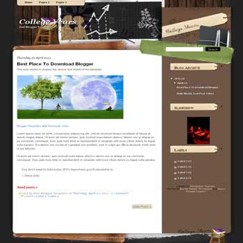 College Years Blogger Template. blogger template from wordpress theme