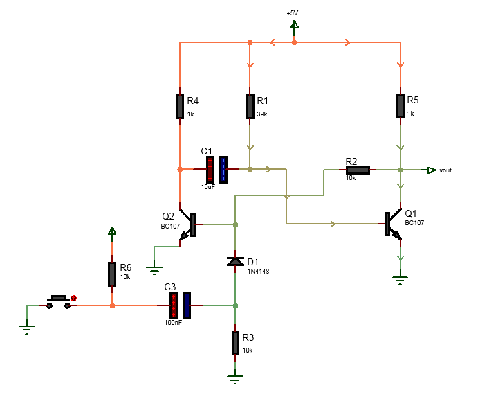 Stable state Monostable Multivibrator Circuit Diagram