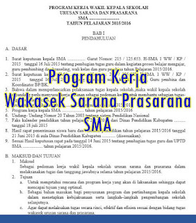 Program Kerja Wakasek Sarana Prasarana SMA - download file proker format doc 2016