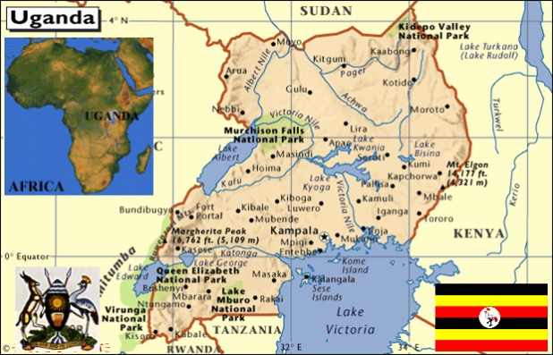 Mapas Geográficos  de Uganda