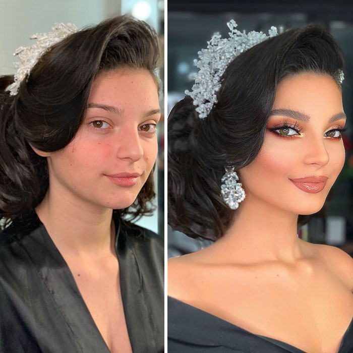 11 Pictures Captured Before And After Brides Got Their Wedding Makeup