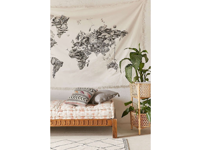 world map tapestry urban outfitters