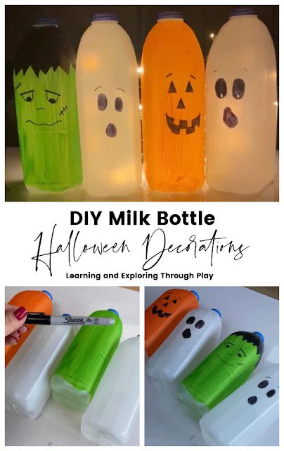 DIY Milk Bottle Halloween Decorations