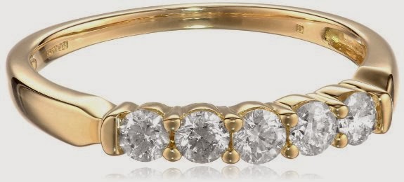 Gold 5-Stone Diamond Anniversary Band