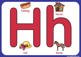 Letter h - big printable alphabet letters for elementary school kids