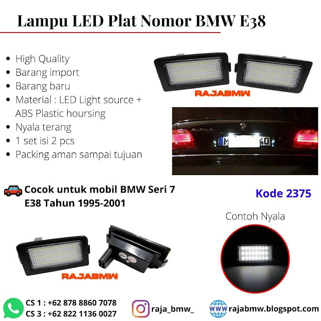 Lampu LED PLat Nomor BMW