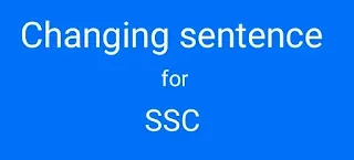 Changing sentence for SSC