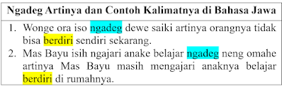 Ngadeg artinya dan contoh kalimatnya di bahasa Jawa