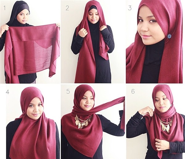 contoh tutorial hijab segi empat kreasi demam isu terbaru 2017/2018