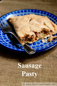 picture of a sausage pasty meat pie serving