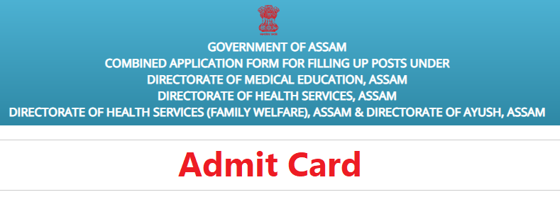 Admit Card for Assam Health Department