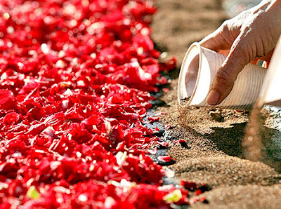 Giant floral carpet