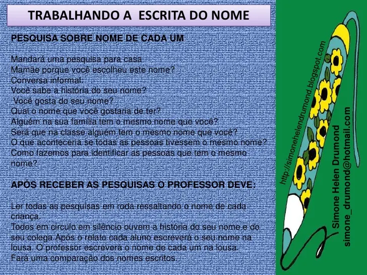 Trabalhando a Escrita do Nome