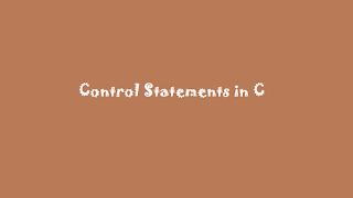 control statements in c