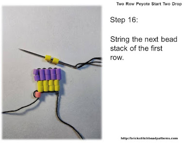 Click the image to view the Two Row or Peyote Start beading tutorial image larger.