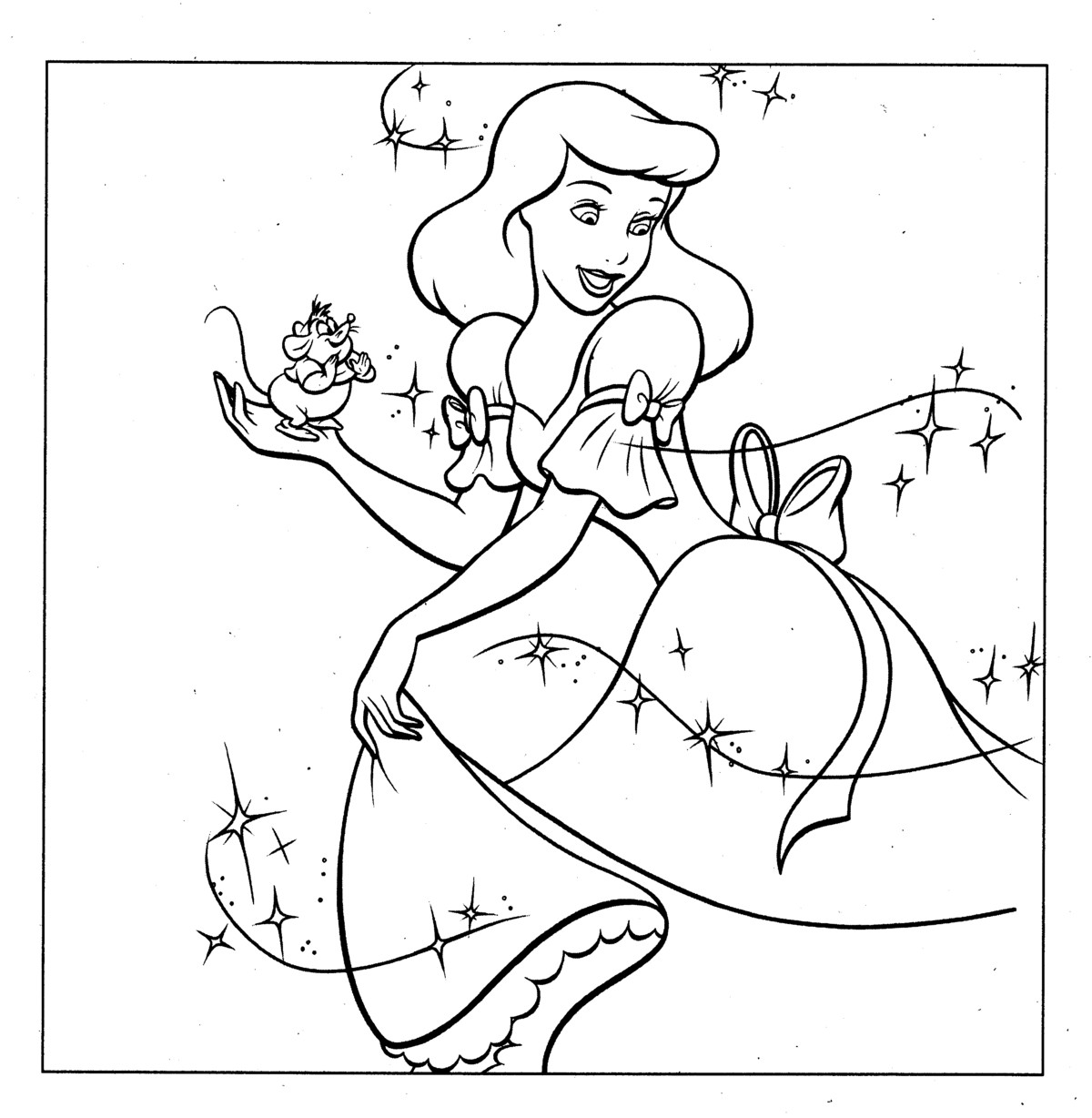 Download cinderella coloring page | Minister Coloring
