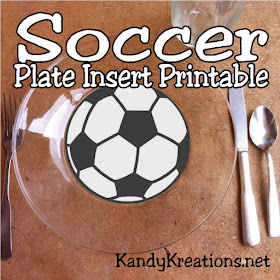 Have fun at your next soccer party or watching the World cup with these inset printables for your glass plates.  They are quick, easy, and bring a lot of fun to the table.