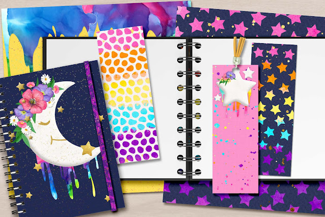 moon and stars bookmarks