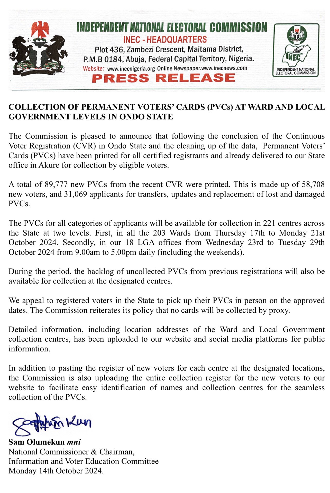 Independent National Electoral Commission (INEC)