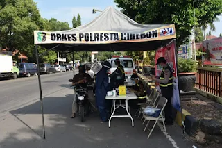 Bhakti Sosial Rapid Test Covid-19 Drive Thru Polresta Cirebon Dalam Rangka Hari Bhayangkara ke-74