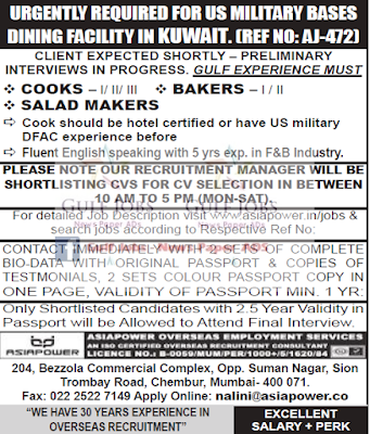 US military Base Kuwait Job opportunities