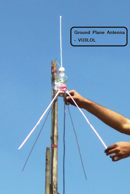 Ground Plane Antenna for HamRadio VHF Band Homebrewed by Aniket Dabhade VU3LOL