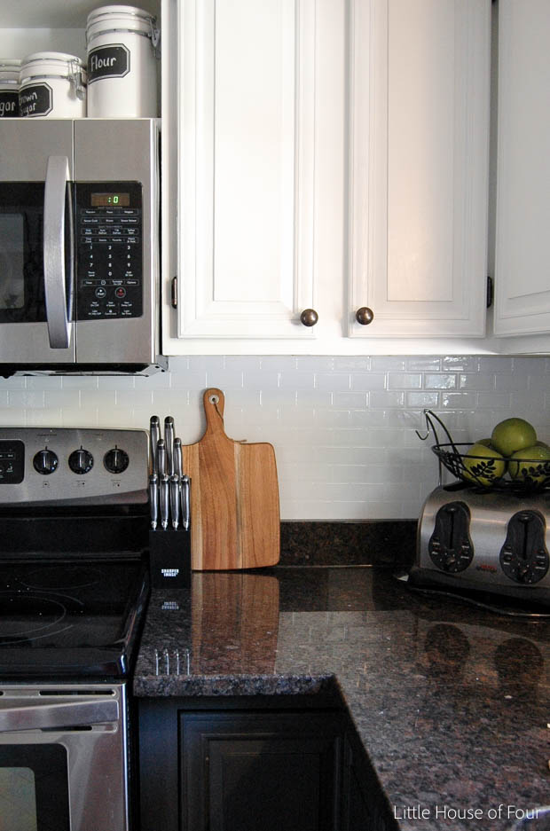 {Kitchen Update!} Smart Tile Backsplash  Little House of Four  Creating a beautiful home, one 