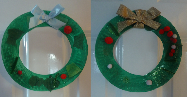 Christmas wreath from a paper plate craft