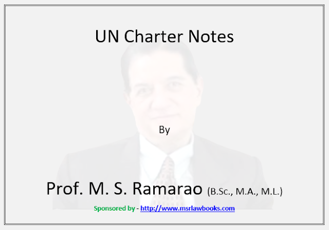 UN Charter Notes | Sponsored by MSR Law Books