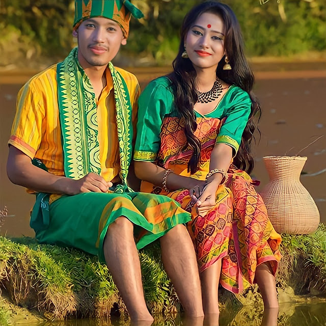 A Bodo couple in traditional attires