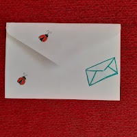 Busta dipinta coccinella  / Painted envelope ladybug  - lanaelegno.blogspot.it