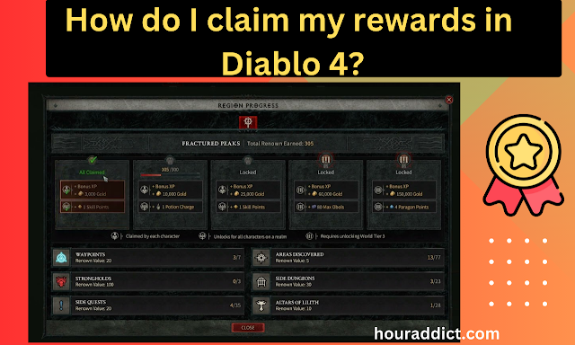 How do I claim my rewards in Diablo 4?